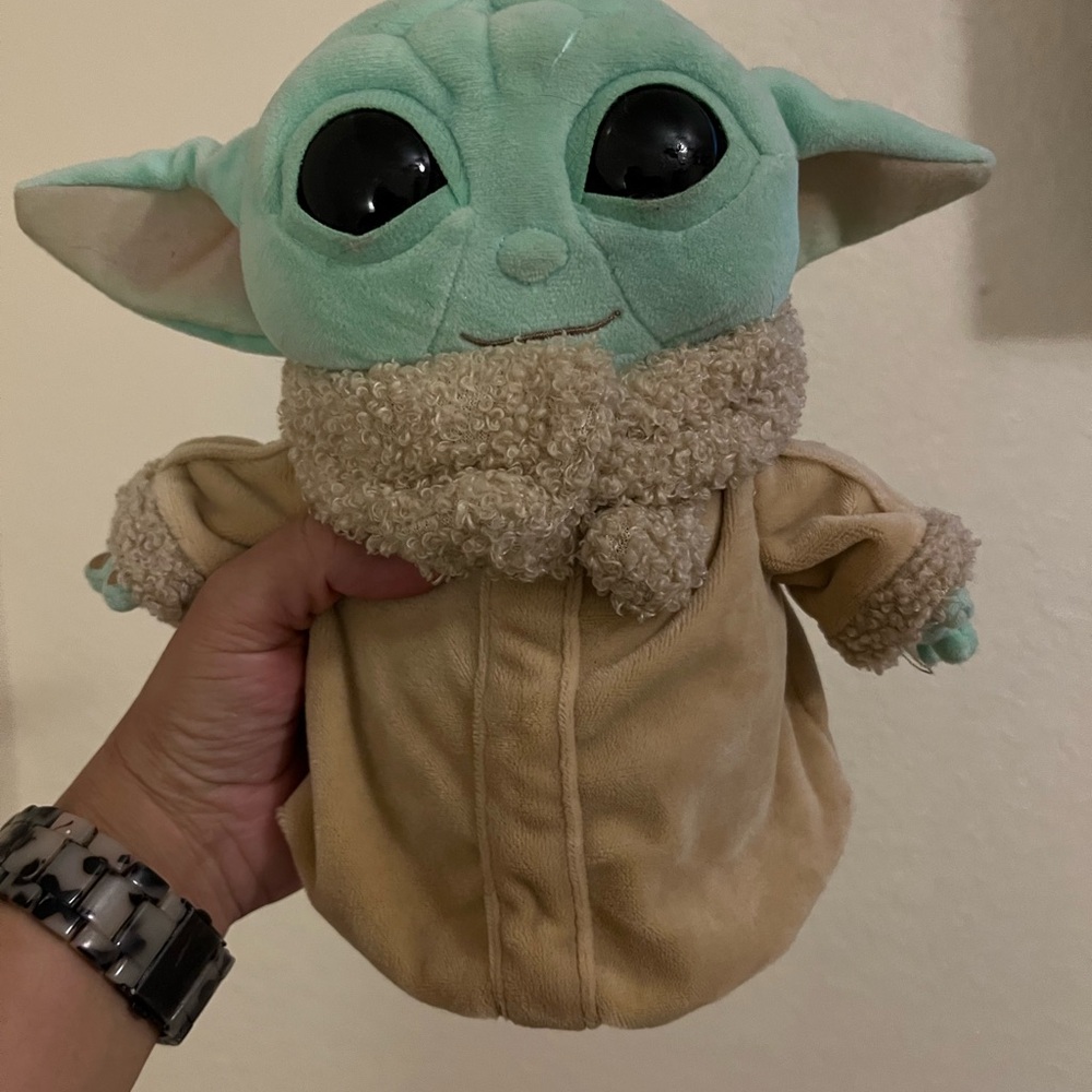 Cute Green Plush Toy with Tan Coat Yoda